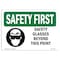 Signmission OSHA Sign, Glasses Beyond This Point W/ Symbol, 7in X 5in Decal, 7" W, 5" H, Landscape OS-SF-D-57-L-10918 - alternate 1